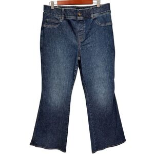 SPANX Dark Blue Wide Leg Flare Jeans Size 1X